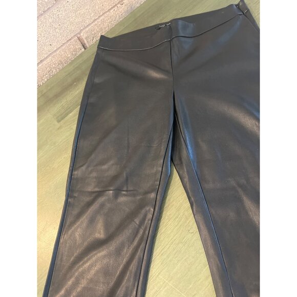 Ann Taylor Petite Black Faux Leather Skinny Pants 6P - Picture 2 of 8